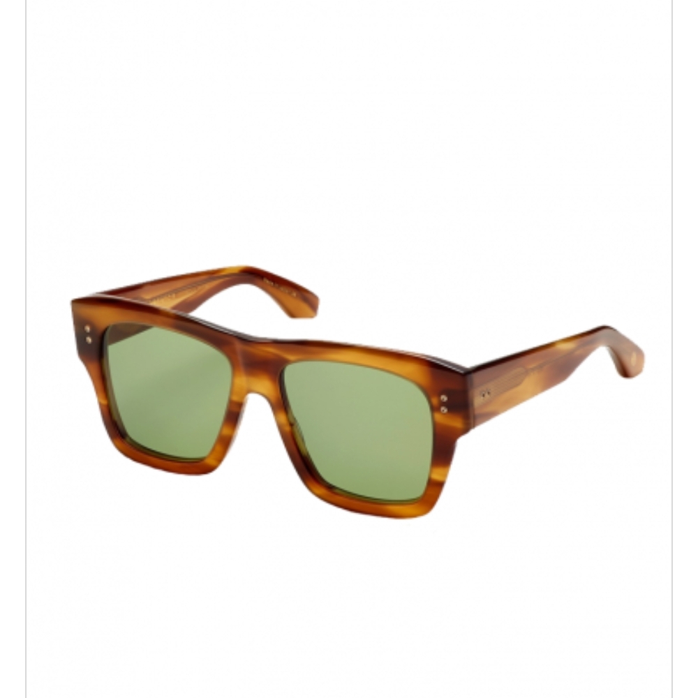 DITA Brown and Green Retro Square Sunglasses
